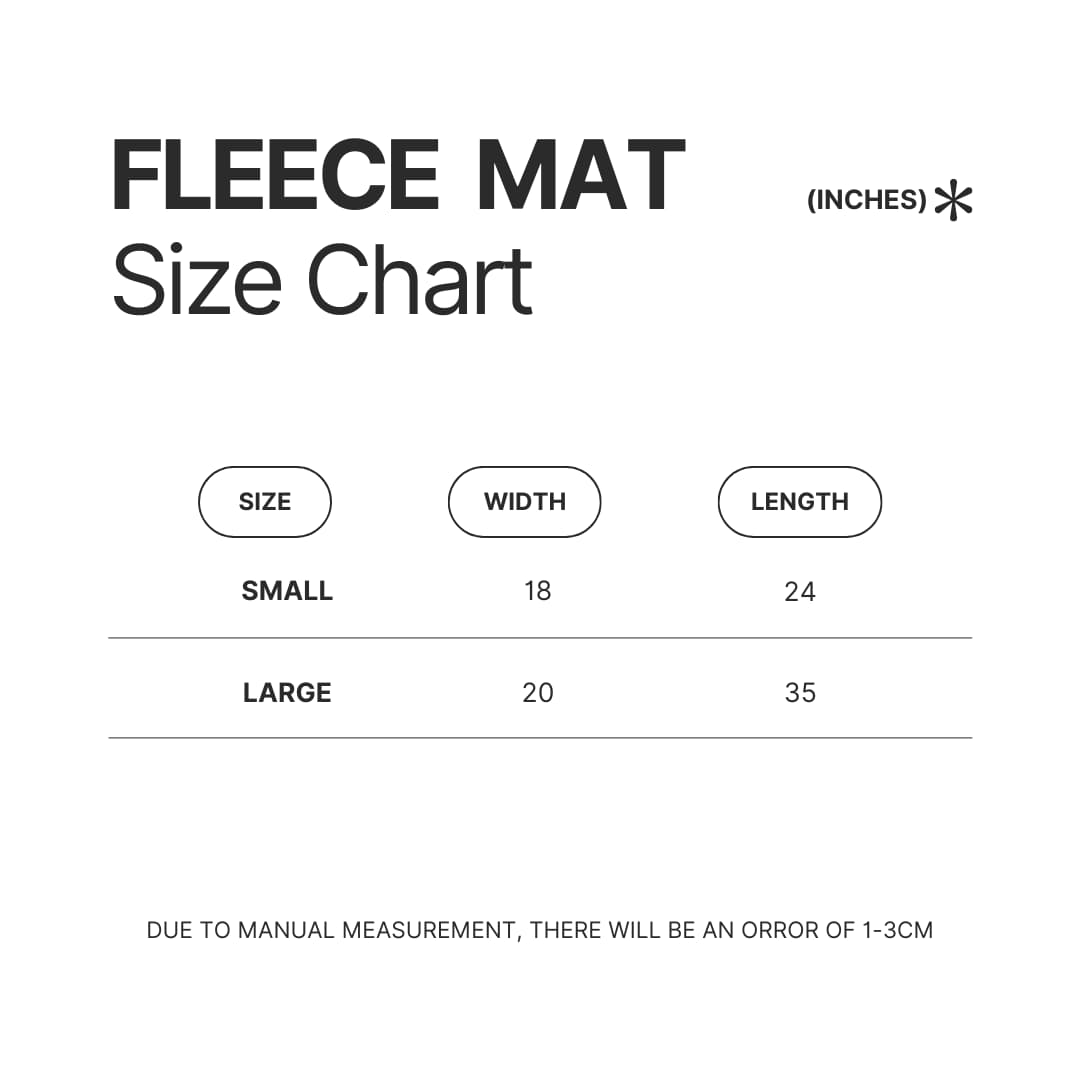 Fleece Mat Size Chart - Boku no Pico Store